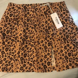 Reformation Cady Skirt- Minx Cheetah Print Size 8
